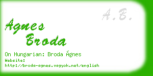 agnes broda business card